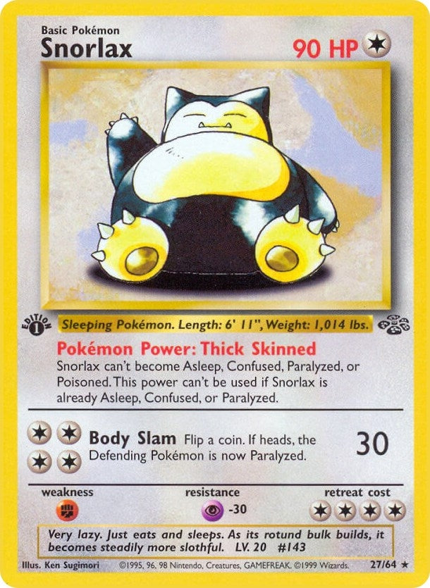 Snorlax (27) (27/64) (1st Edition) [Jungle]