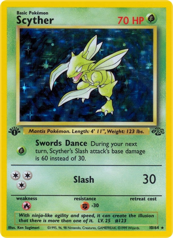 Scyther (10) (10/64) (1st Edition Holofoil) [Jungle]
