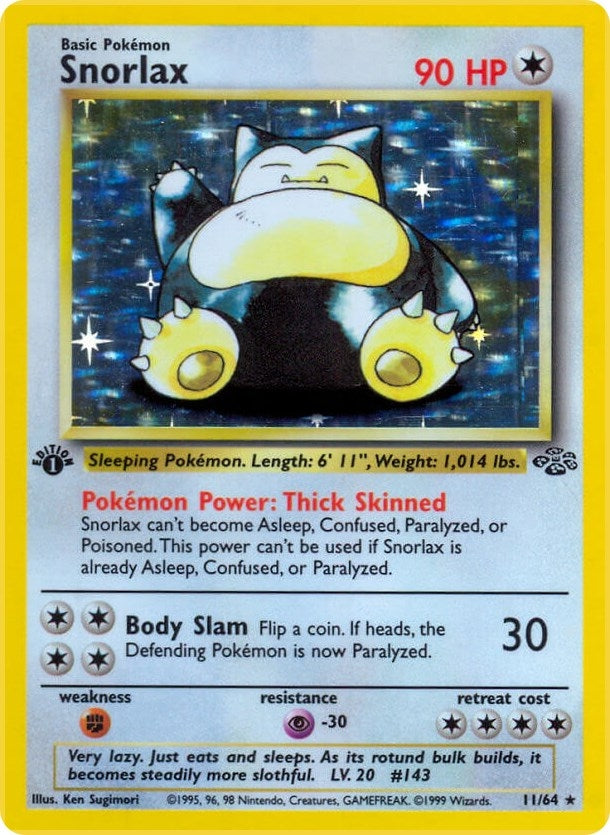 Snorlax (11) (11/64) (1st Edition Holofoil) [Jungle]