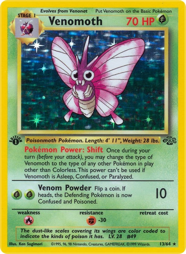 Venomoth (13) (13/64) (Unlimited Holofoil) [Jungle]