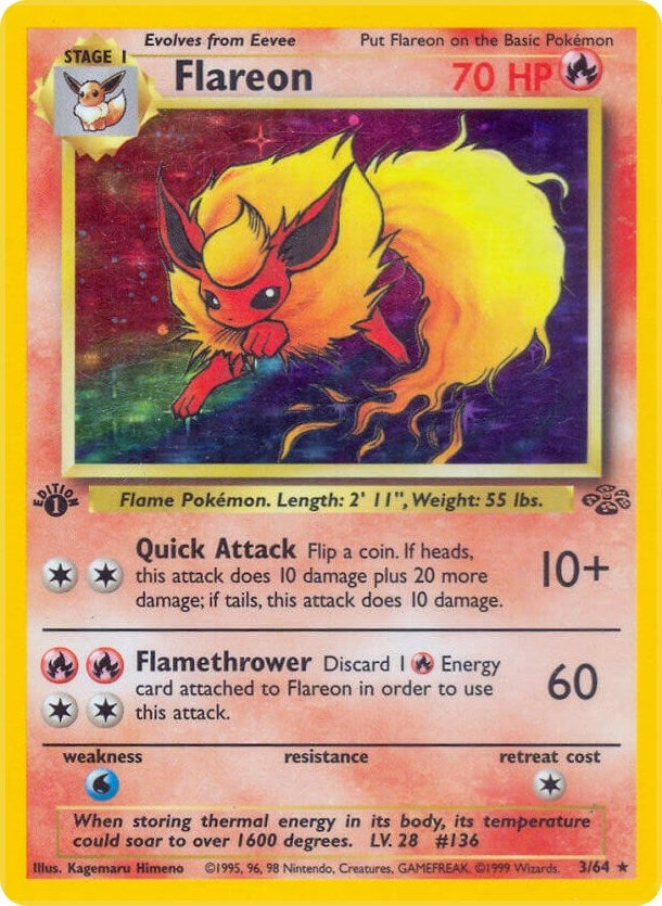 Flareon (3) (03/64) (Unlimited Holofoil) [Jungle]