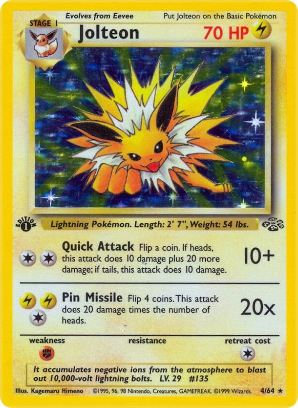 Jolteon (4) (04/64) (1st Edition Holofoil) [Jungle]