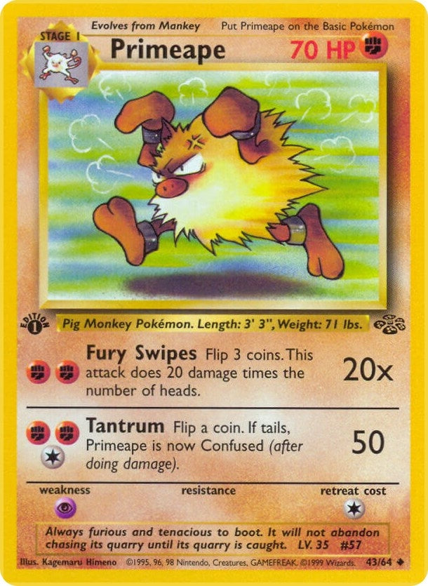 Primeape (43/64) (Unlimited) [Jungle]