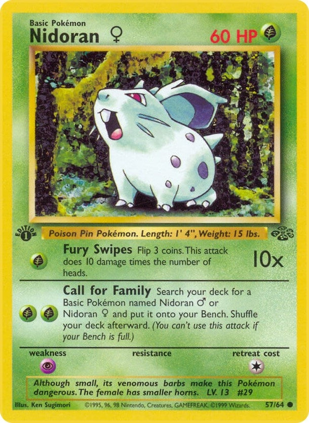 Nidoran F (57/64) (1st Edition) [Jungle]