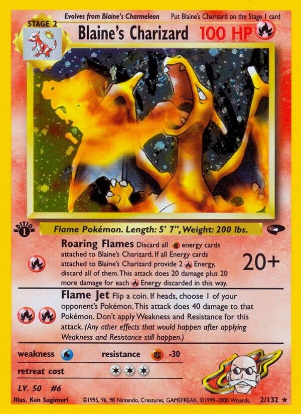 Blaine's Charizard (002/132) (Unlimited Holofoil) [Gym Challenge]