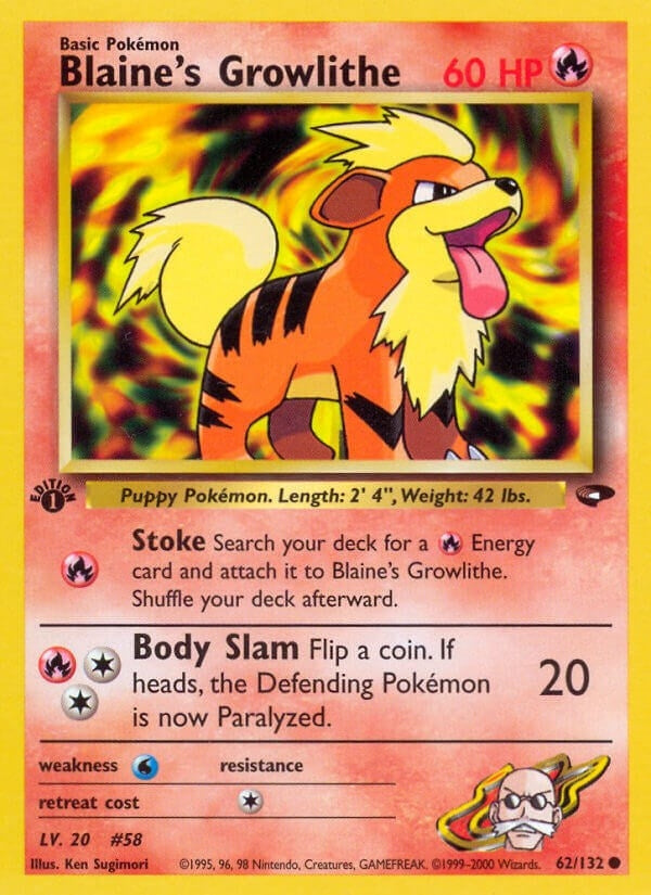 Blaine's Growlithe (062/132) (1st Edition) [Gym Challenge]