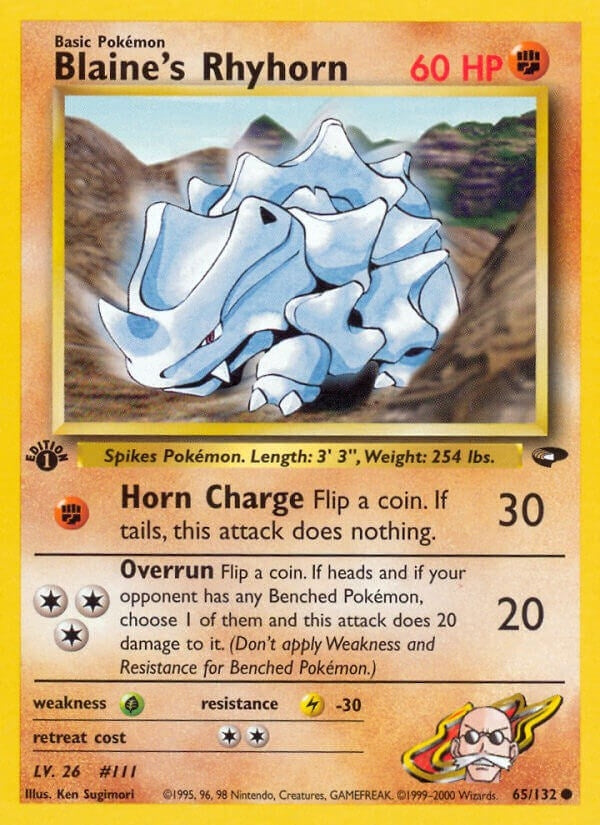 Blaine's Rhyhorn (065/132) (Unlimited) [Gym Challenge]