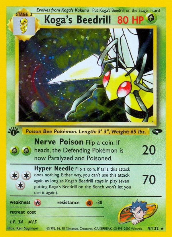Koga's Beedrill (009/132) (1st Edition Holofoil) [Gym Challenge]