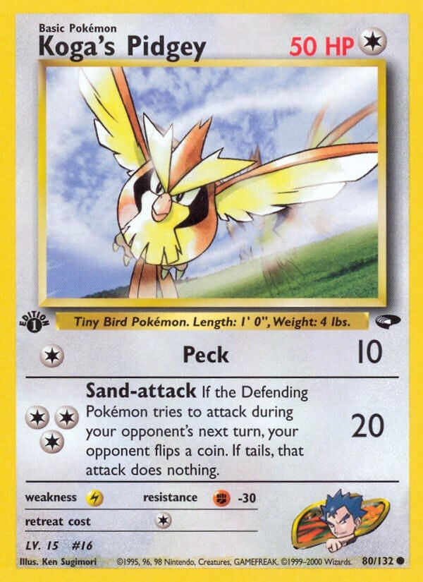 Koga's Pidgey (80) (080/132) (1st Edition) [Gym Challenge]
