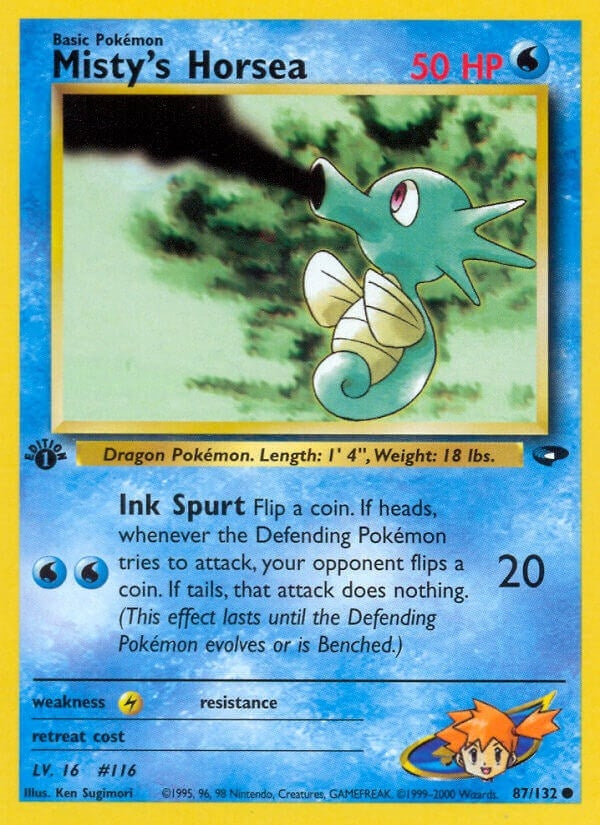 Misty's Horsea (087/132) (1st Edition) [Gym Challenge]